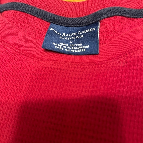 Polo Ralph Lauren Red Long Sleeve Sleep/Lounge Shirt Size L - Picture 4 of 6